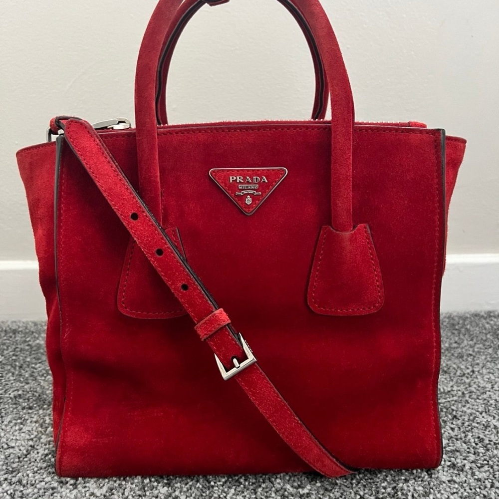 Prada Red Suede Women's Bag